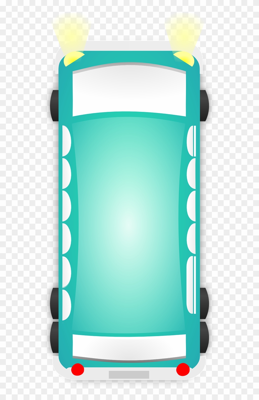 Bus Car Van Top View Turquoise Png Image Picpng - Van Top View Vector Png Clipart