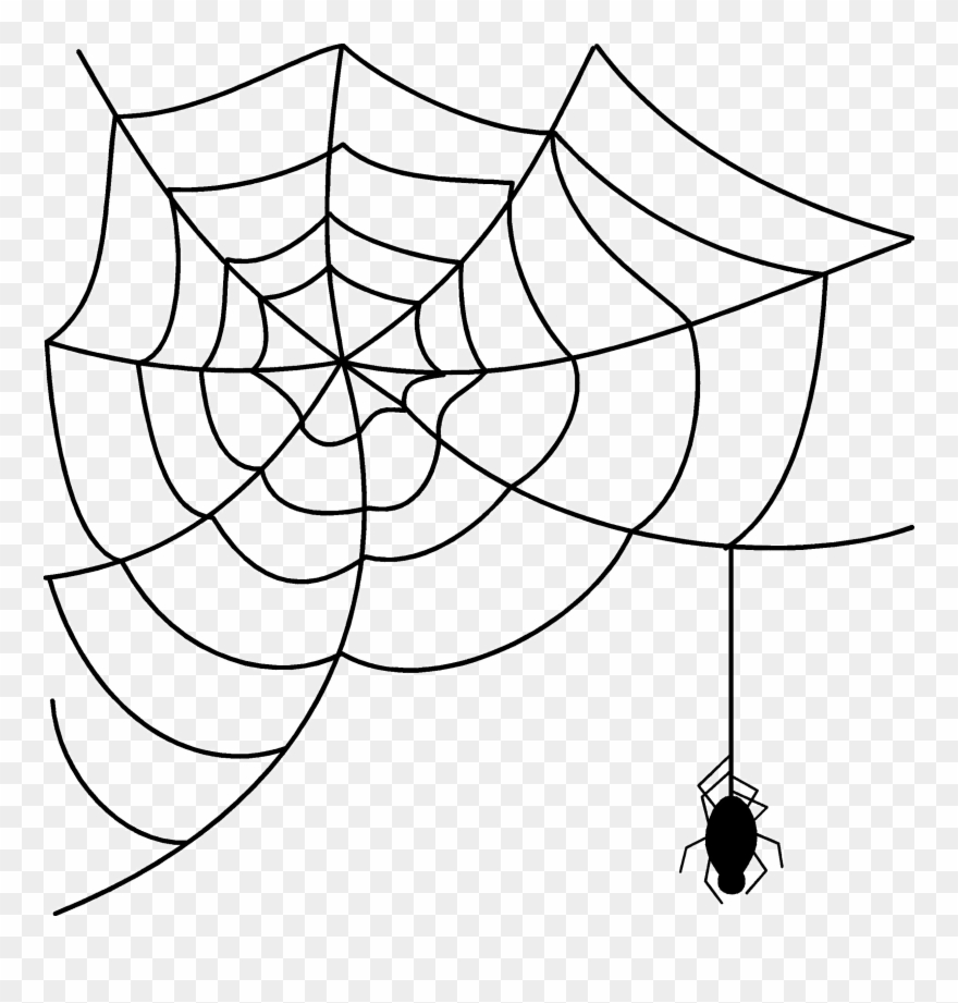 Spider Web Clip Art & Spider Web Clip Art Clip Art - Spider Web Clipart Black And White - Png Download