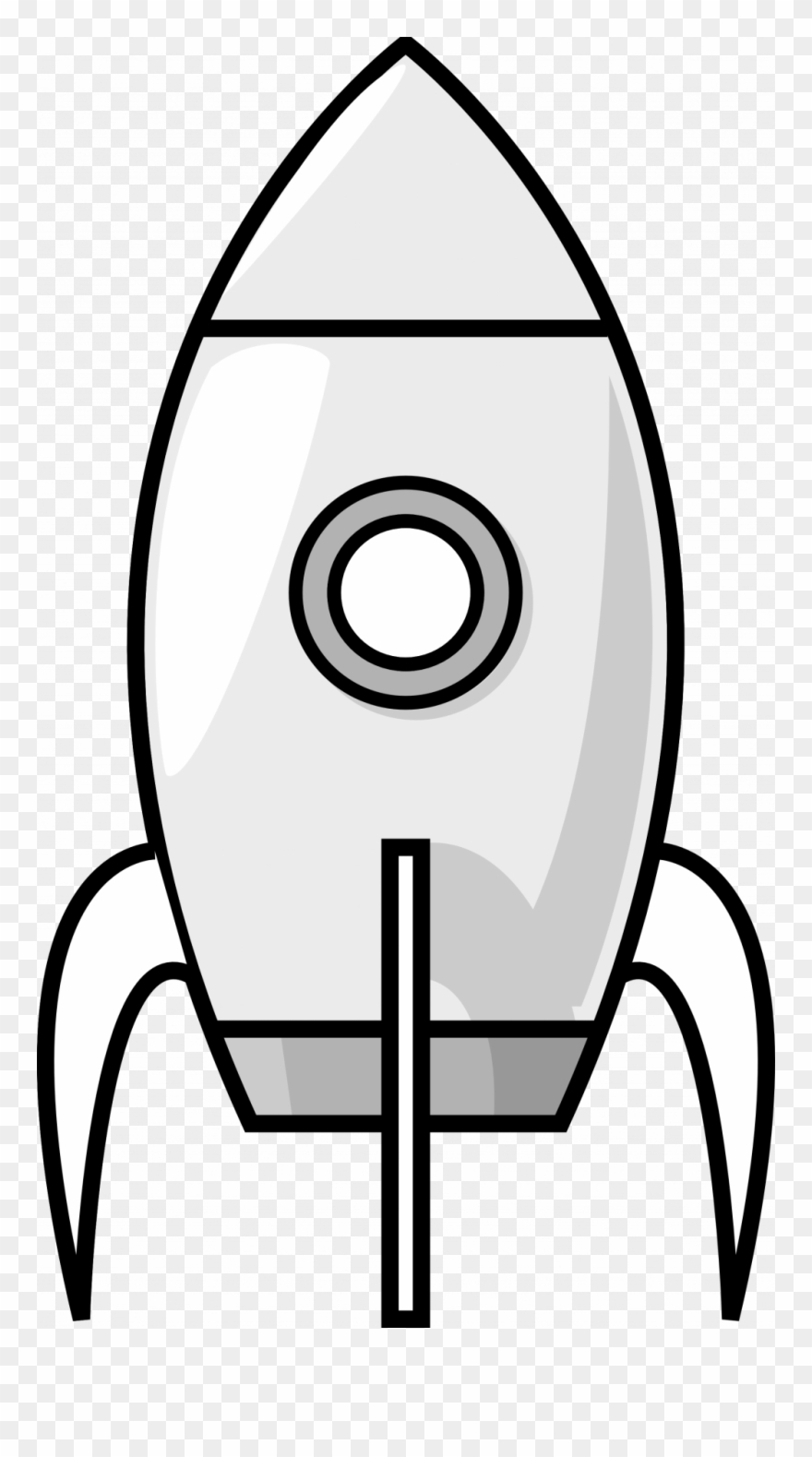 Pocket Clipart Drawn - Rocket Clipart Black And White - Png Download