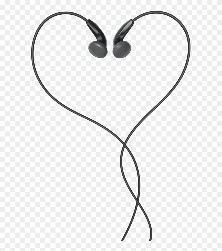 Headphones Apple Earbuds Heart Clip Art - Earbuds In A Heart - Png Download