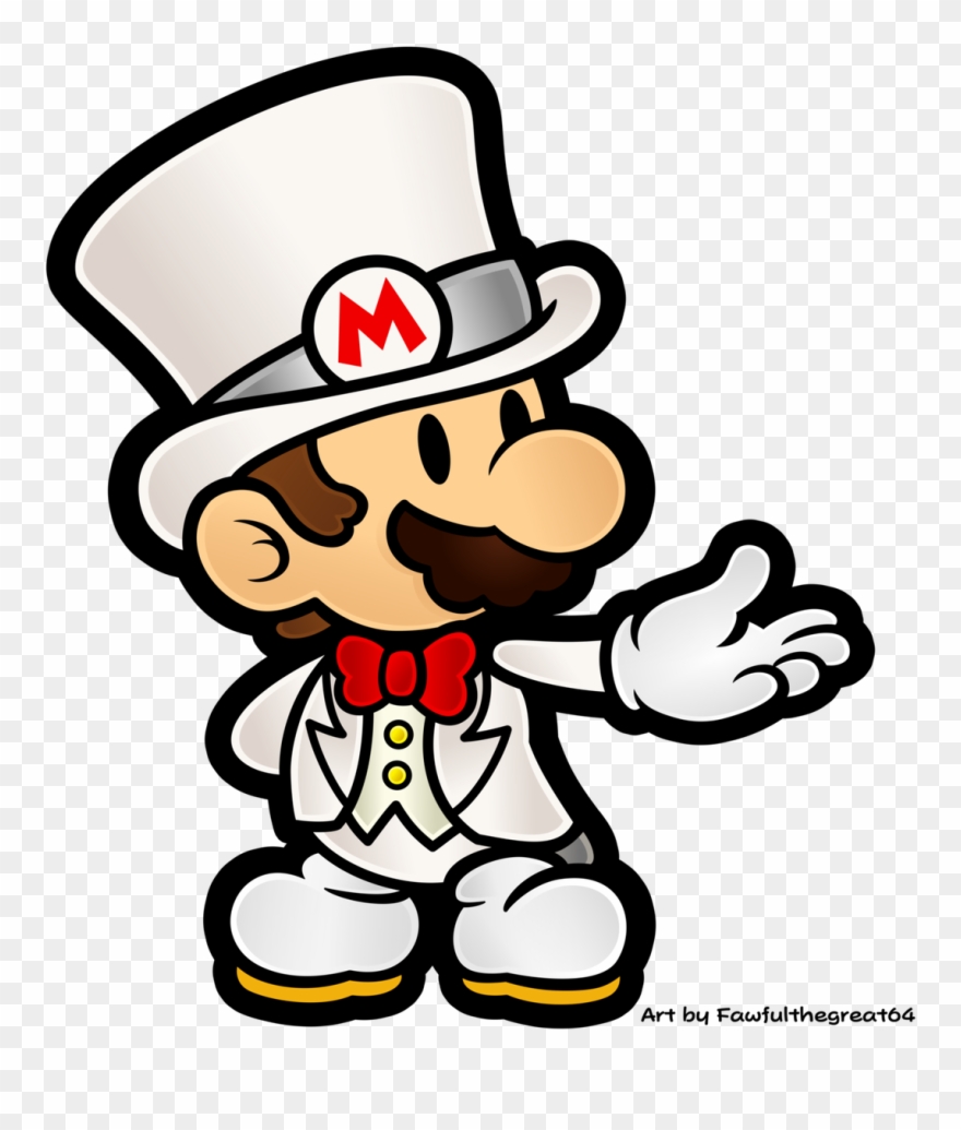 How About Rounding That Out With Our Flat Friend In - Paper Wedding Mario Clipart