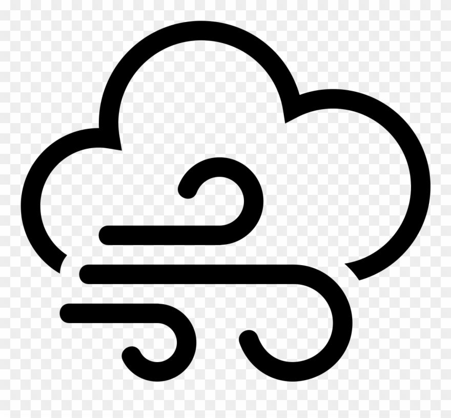 Windy Weather Icon - Wind Weather Symbols Clipart