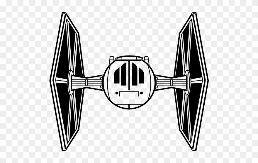 Tie Fighter Rubber Stamp - Tie Fighter Top View Clipart
