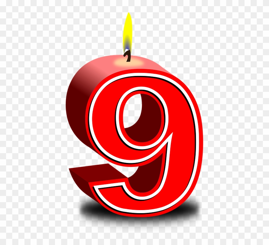 Halloween Birthday Cliparts 26, Buy Clip Art - Number 9 Birthday Candle - Png Download