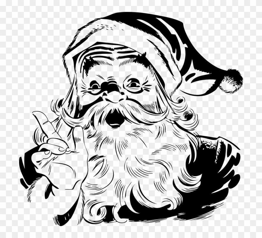 Image Source - Https - //pixabay - Com/en/santa Santa - Santa Claus Black And White Clipart