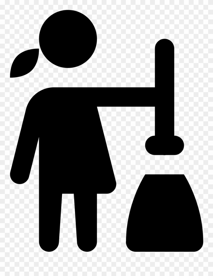 This Icon Is Of A Woman With A Broom Sweeping Dust/debris - Icon Clipart