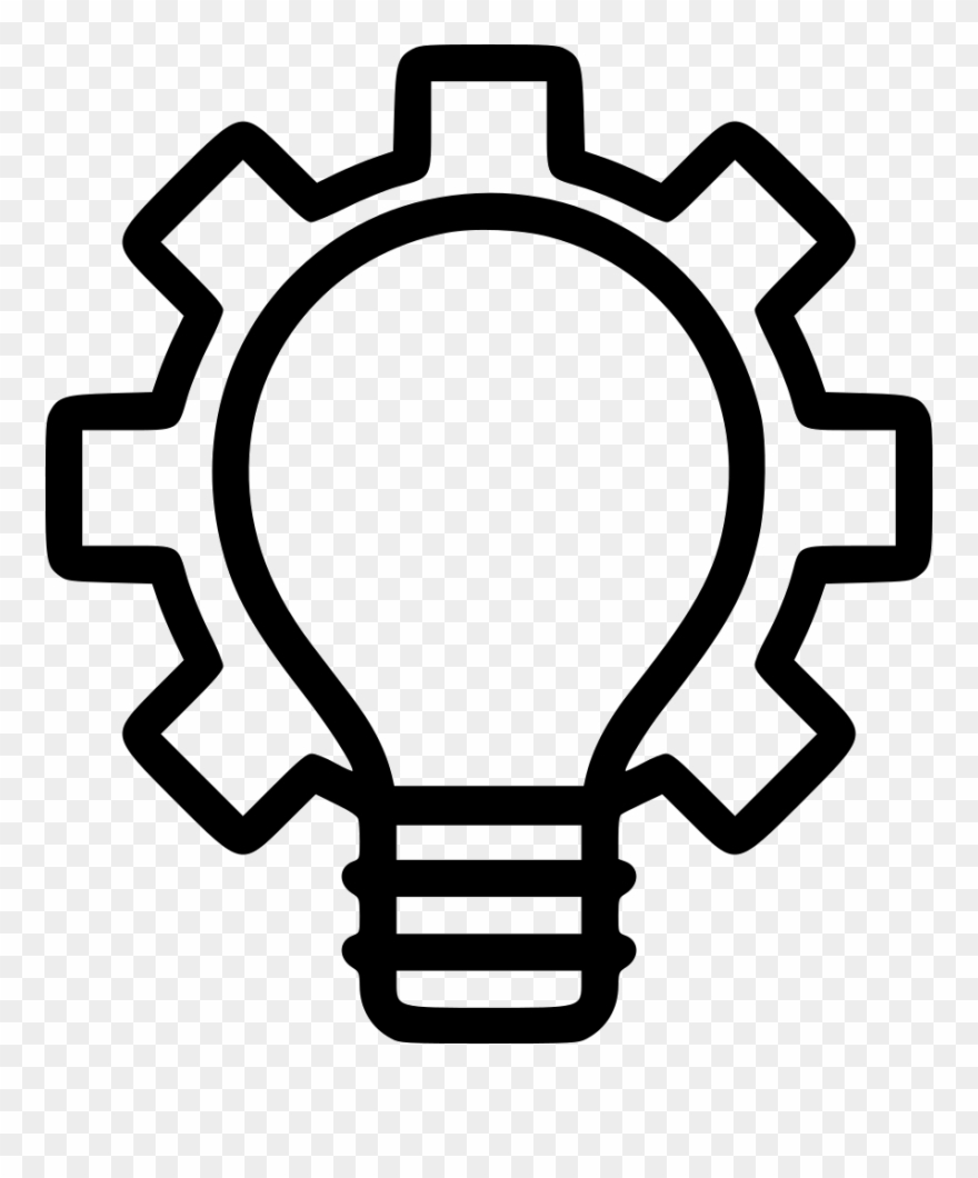 Innovation Icon - Bulb With Gear Icon Clipart