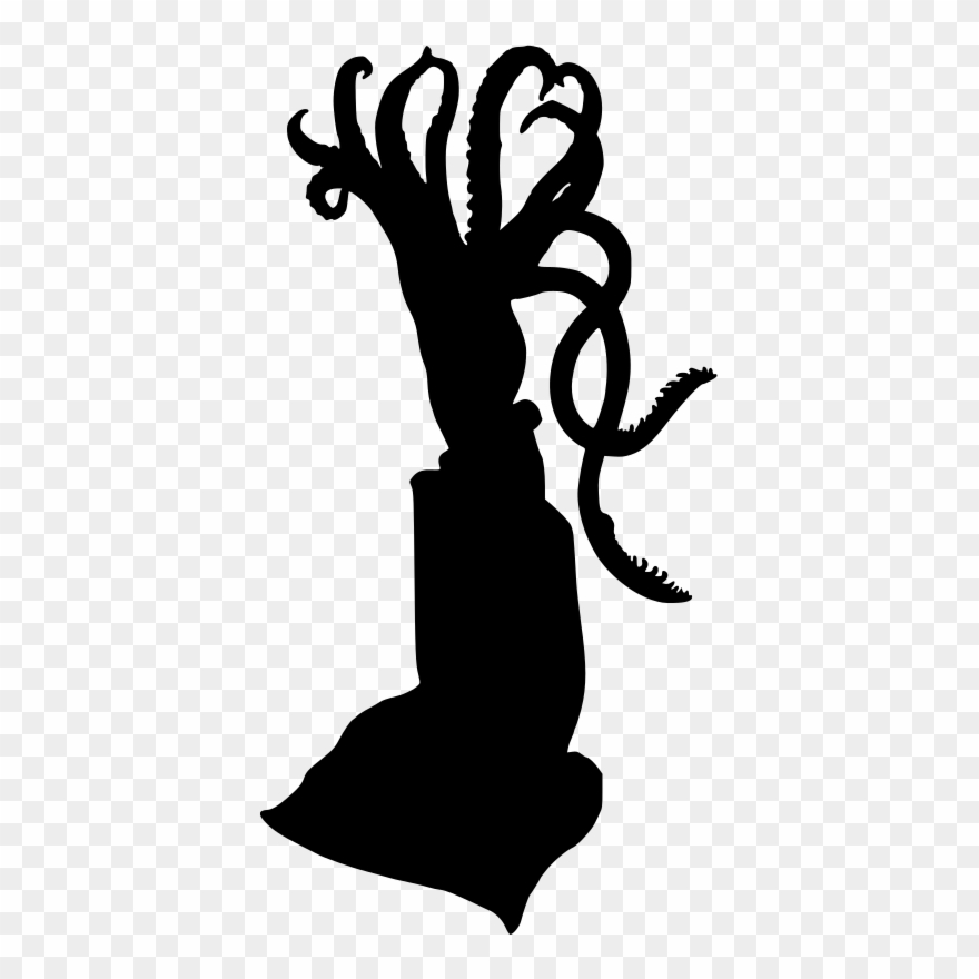 Medium Image - Giant Squid Silhouette Transparent Clipart