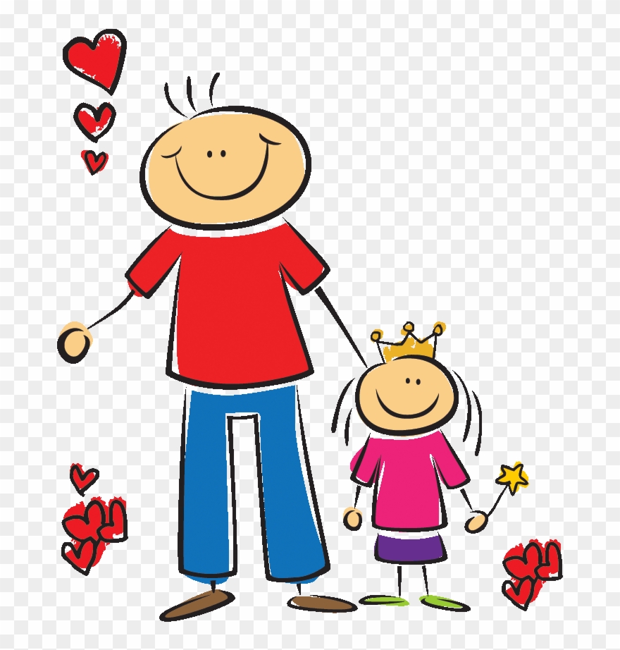 Clipart Girl Dad - Cartoon - Png Download