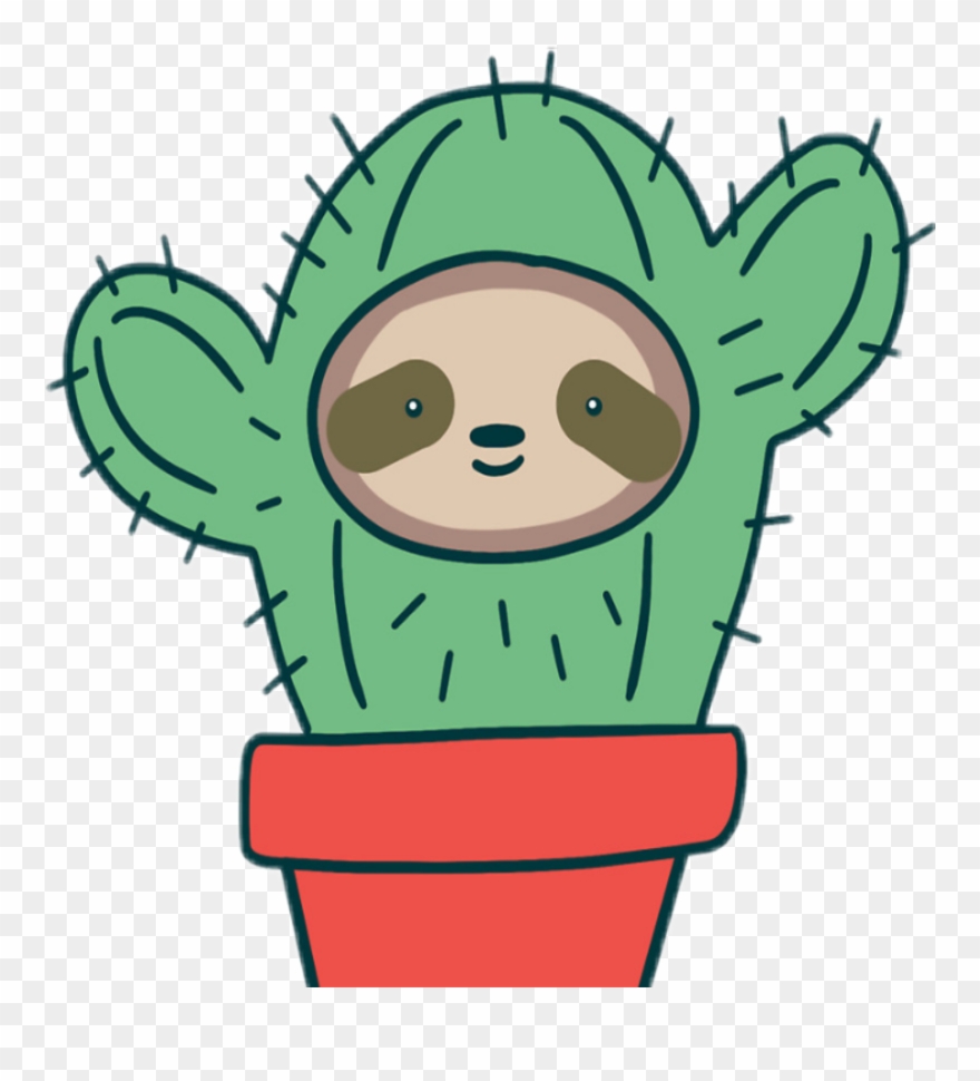 Sloth And Cactus Clipart