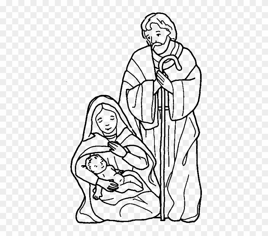 Bible Coloring Page - Nativity Drawings Clipart