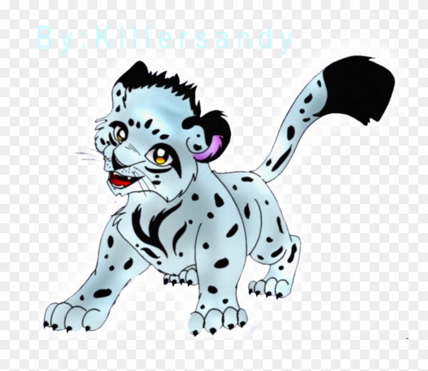 Clouded Cartoon Free On Dumielauxepices Net - Cartoon Snow Leopard Drawing Clipart