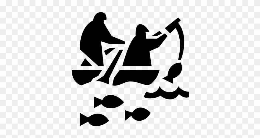 Fishermen Rubber Stamp - Culture Clipart