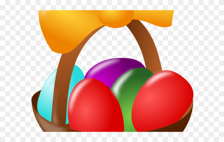Easter Eggs Clipart Coloured - Easter Egg Basket Clip Art - Png Download