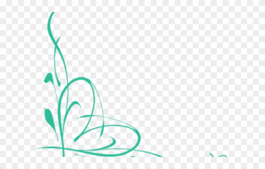 Vines Clipart Teal - Vine Corner Border Png Transparent