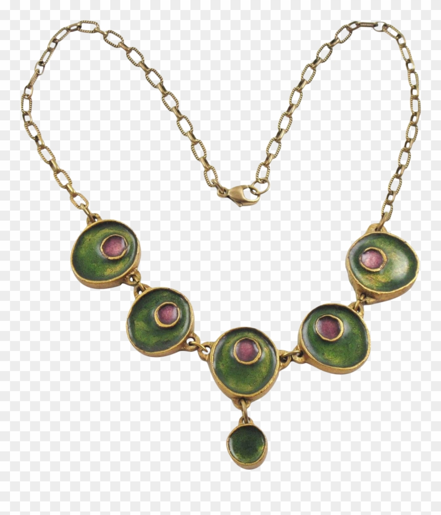 Mid Century Modern Gilded Bronze And Enamel Choker - Rosary Clipart Black And White - Png Download