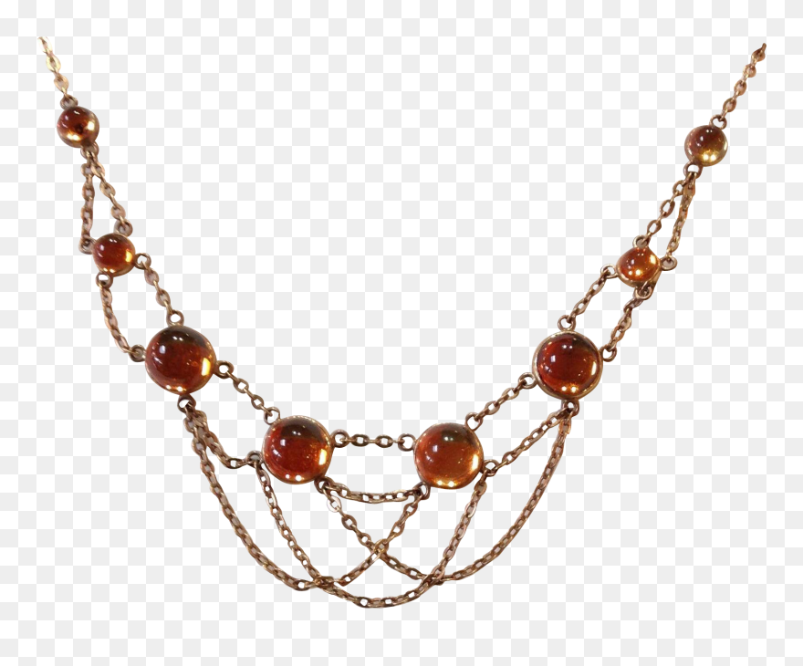 Antique Citrine Draped Chain Festoon Necklace 14k Clipart