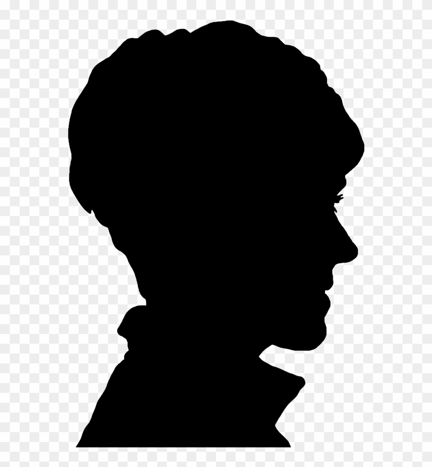 Face Silhouette Of Young Woman - Old Woman Silhouette Png Clipart