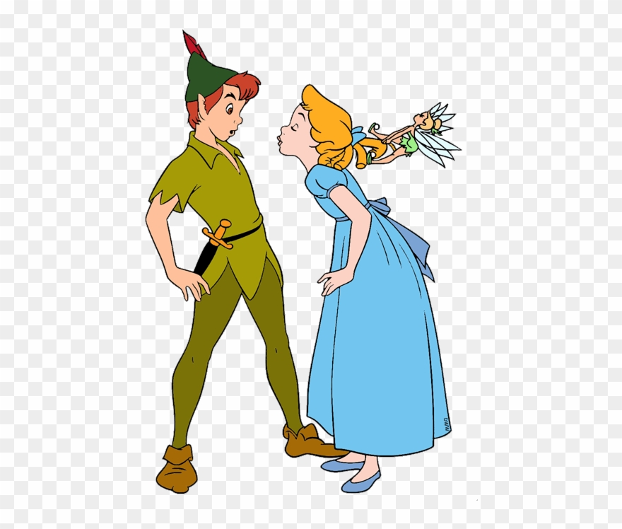 Wendy's Cliparts - Peter Pan Wendy And Tinkerbell - Png Download