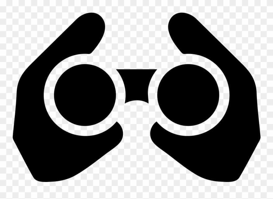 Follow Filled Icon - Clip Art Binoculars Black White - Png Download