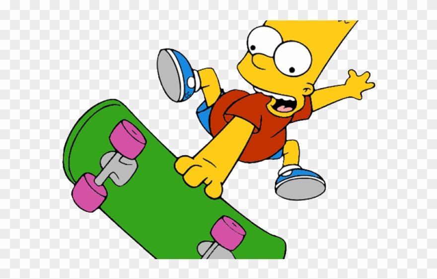 Bart Simpson Clipart Transparent Background - Bart Simpson Skate Png