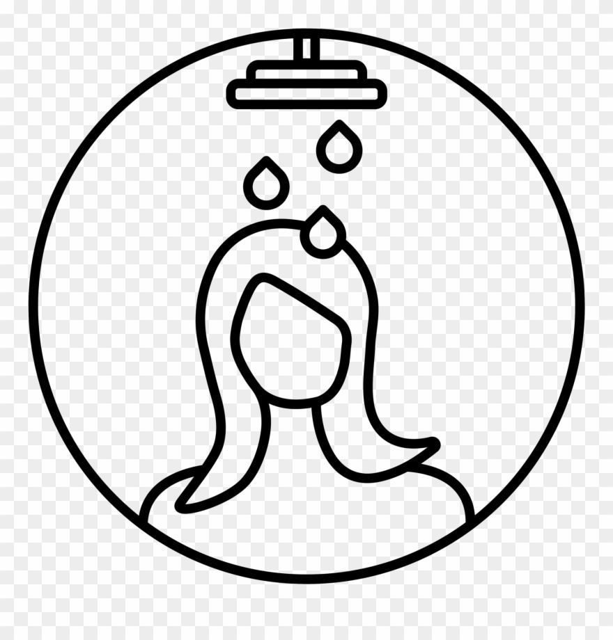 Wet Hair - - Line Art Clipart