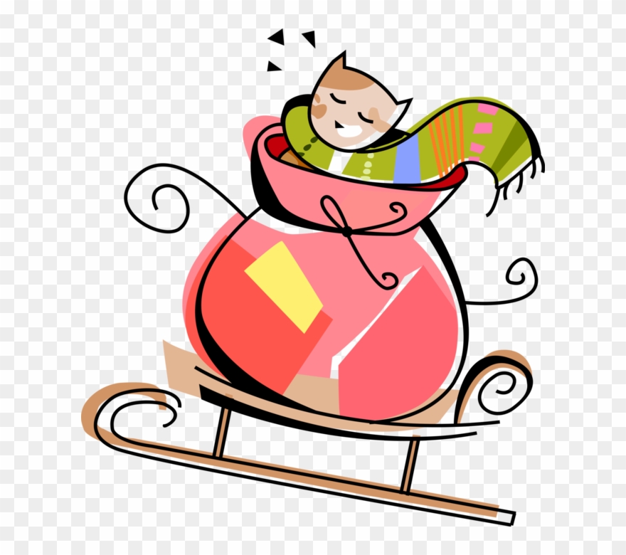 Sleigh Clipart Toy - Illustration - Png Download