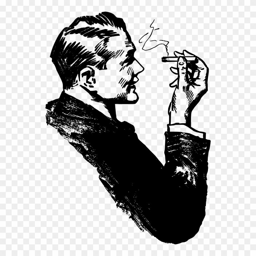 Medium Image - Smoking Man Clip Art - Png Download