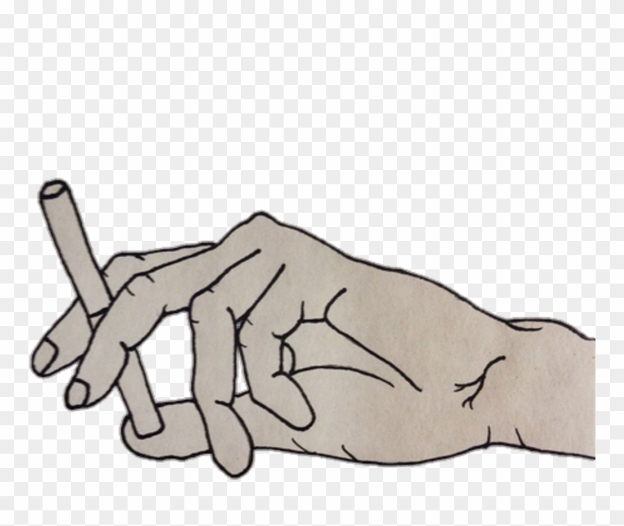 Anime Manga Kawaii Sketch Cigarette Smoking Smoker - Cigarette Hand Png Clipart