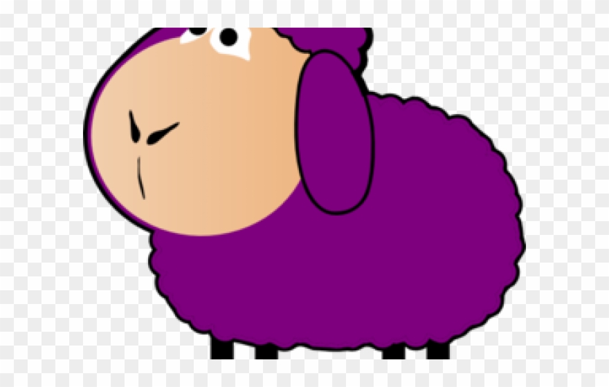 Sheep Clipart Purple - Sheep - Png Download