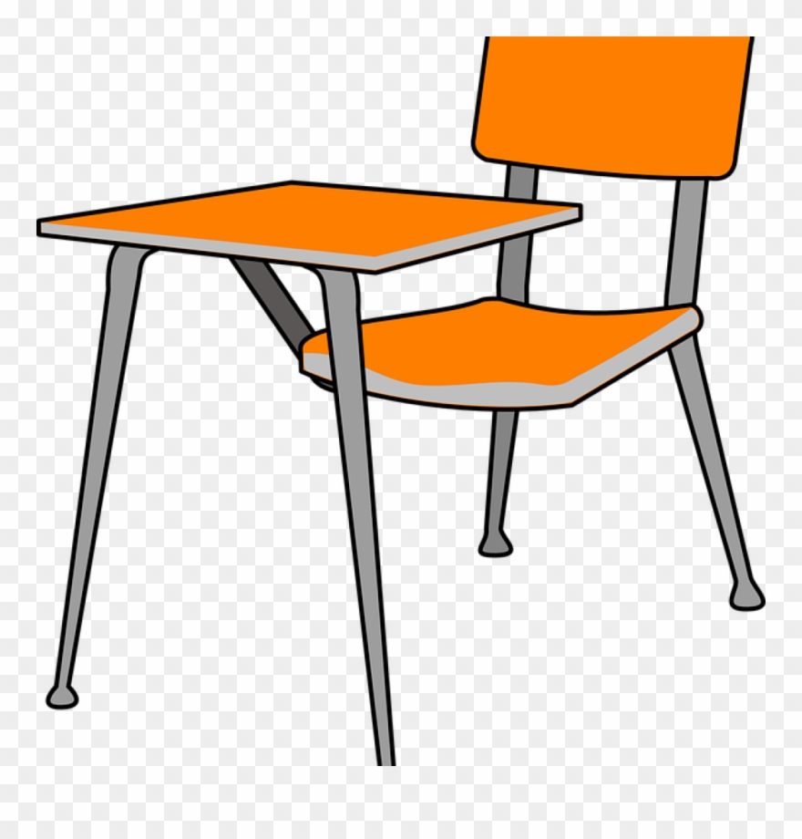 School Chair Clipart Desk School Chair Free Vector - Student In Desk Clipart - Png Download