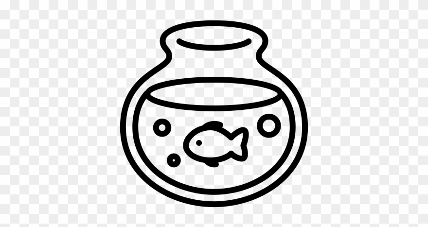 Fish Bowl Rubber Stamp - Drawing Clipart