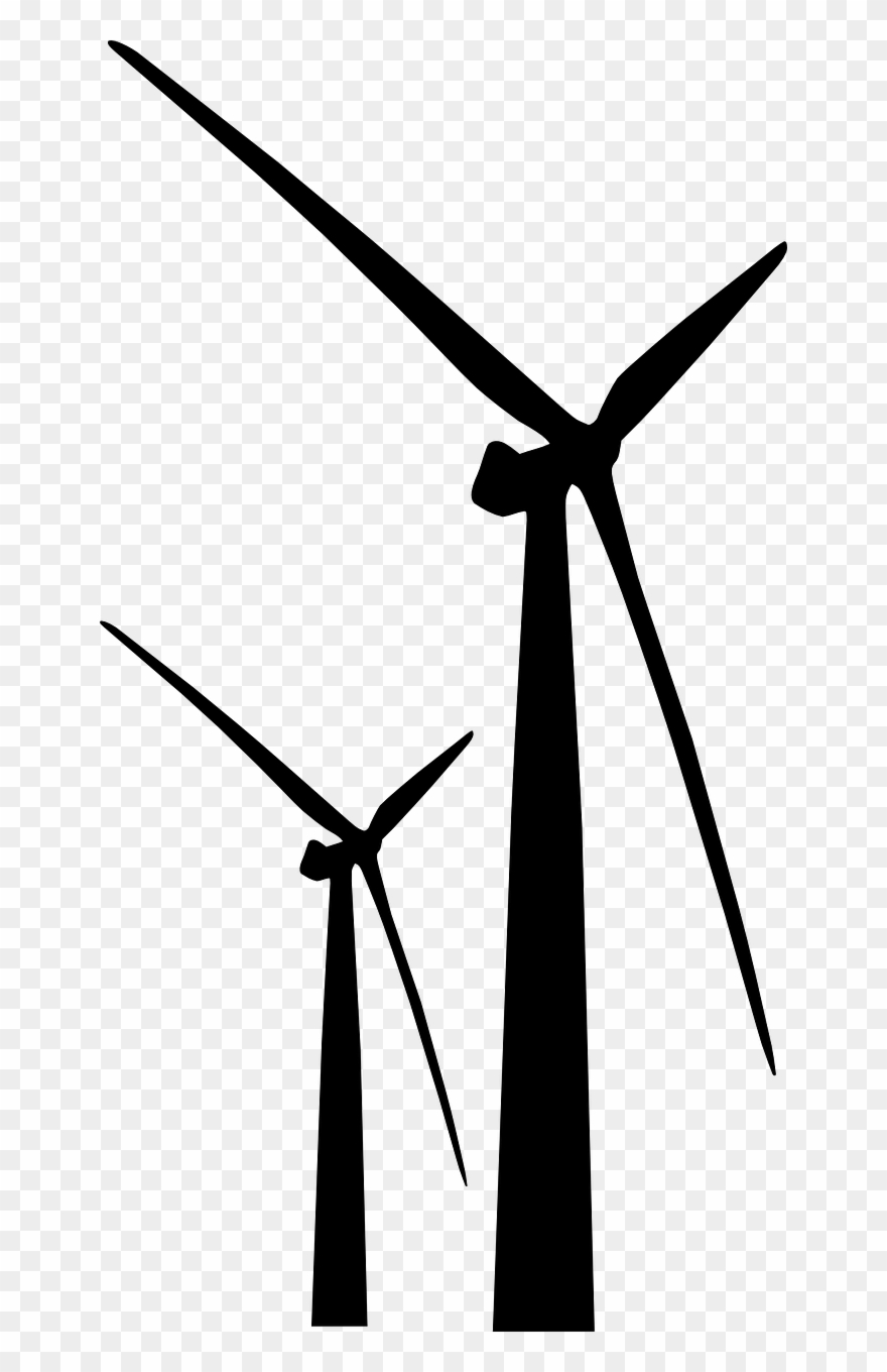 Siemens Global Smart Energy And Sustainability - Wind Turbine Cartoon Black Clipart
