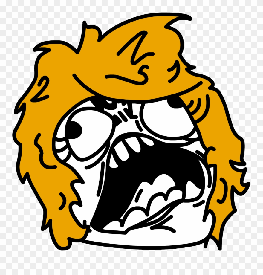 Screaming - Angry Girl Face Meme Clipart