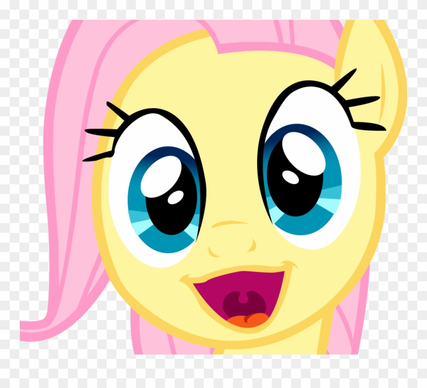My Little Pony Clipart Face - Fluttershy Filly And Applejack - Png Download
