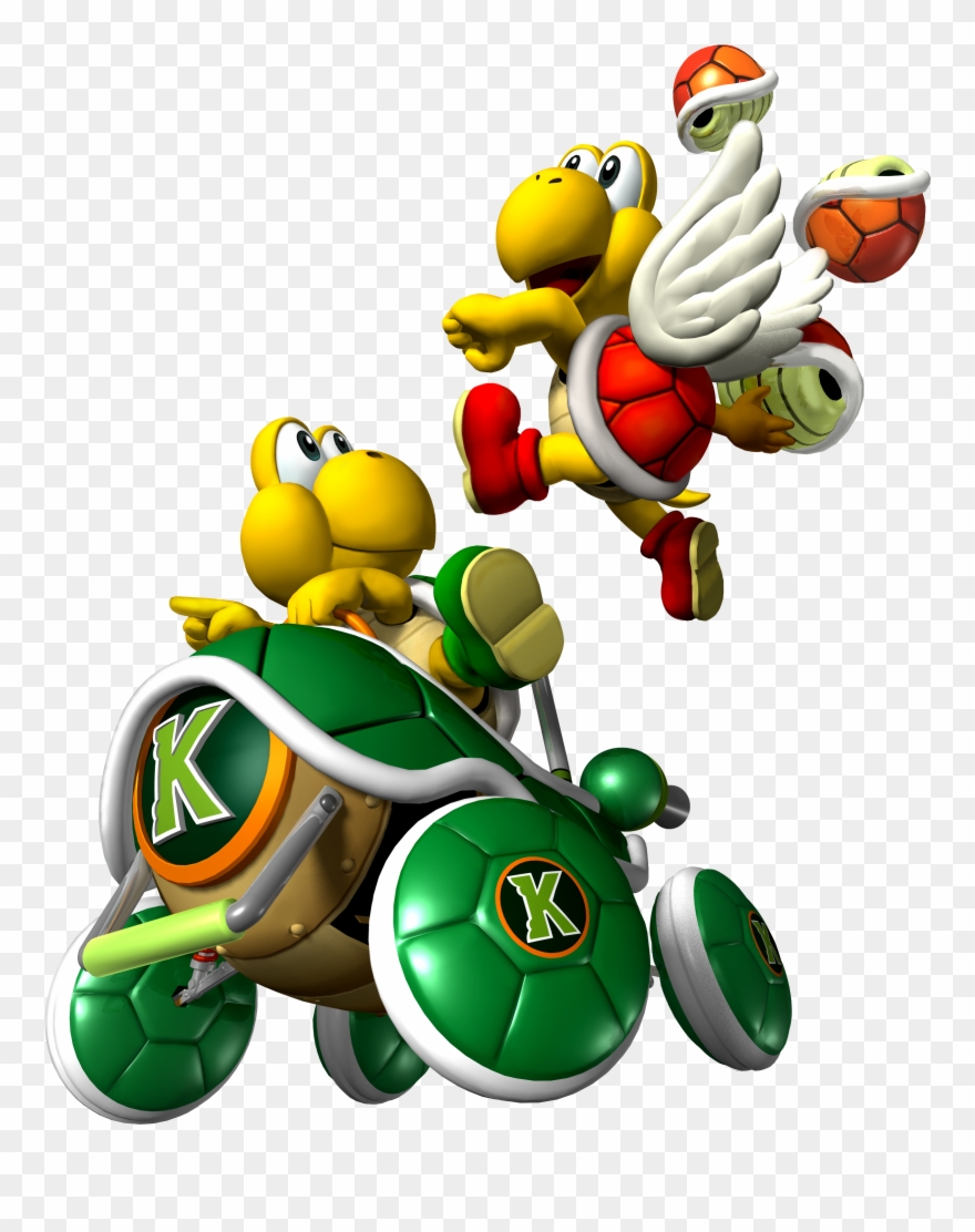 Koopa Troopa And Koopa Paratroopa In Mario Kart Clipart
