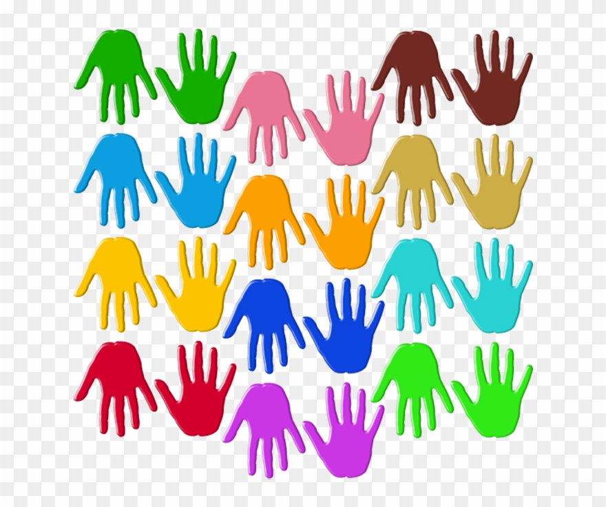Multi Coloured Handprints Clipart