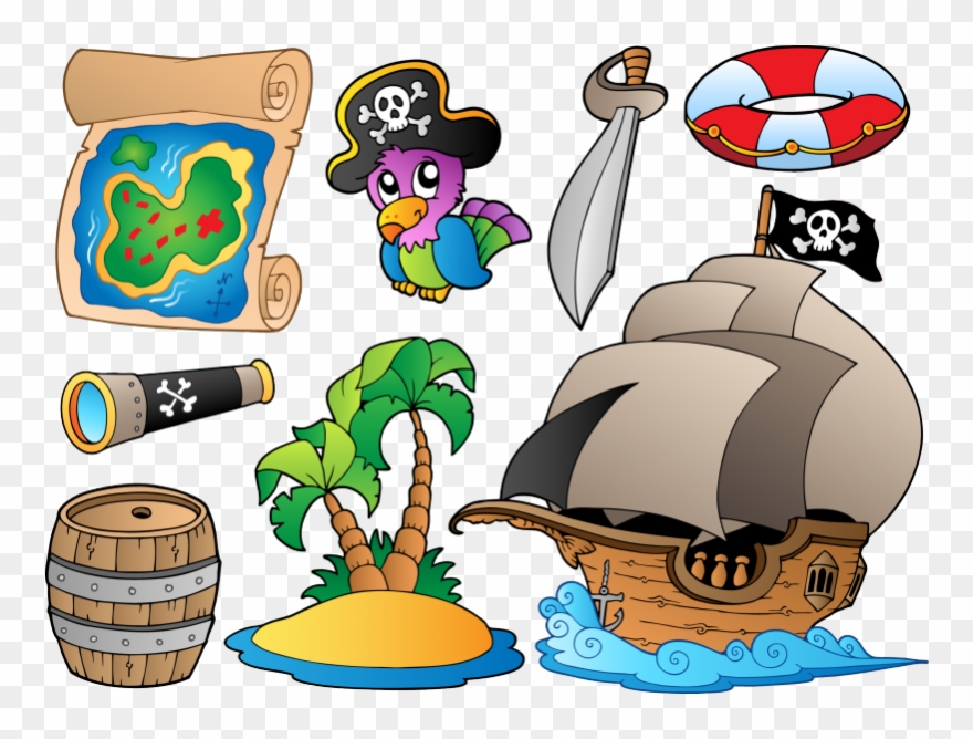 Pirate Adventure Stickers - Pirate Objects Clipart
