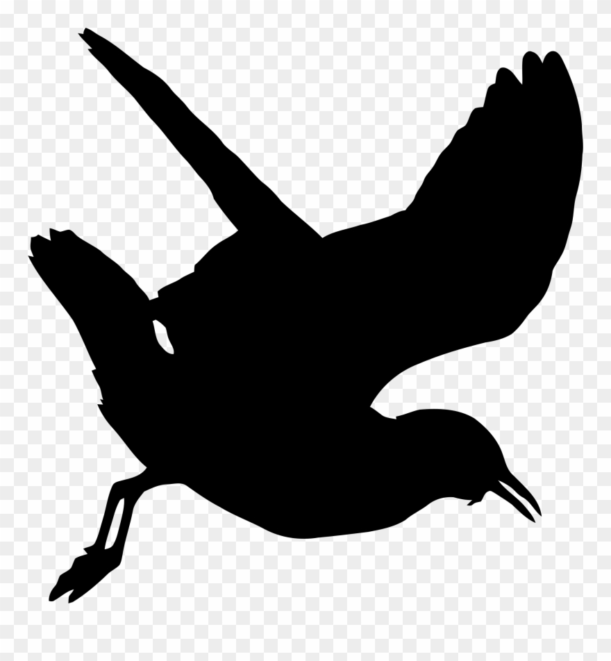 Big Image - Silhouette Seagull Clipart