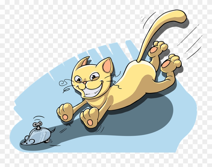 Cat, Chasing, Mouse, Toy, Playing, Game, Play, Animal - Rhymes For Grade 1 Clipart
