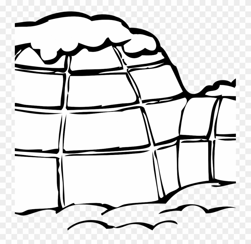 Small Size - Black And White Clip Art Igloo - Png Download