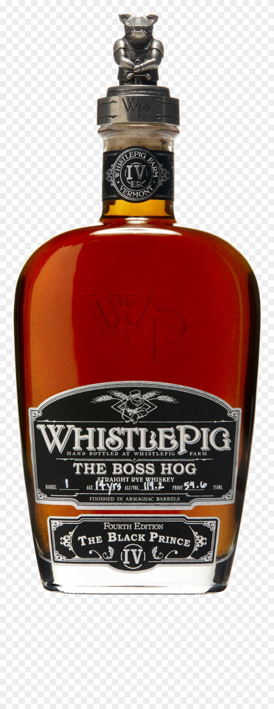 Bhiv Transparent Bottle Shot [image] - Whistlepig Vermont Oak Straight Rye Whisky - 750 Ml Clipart