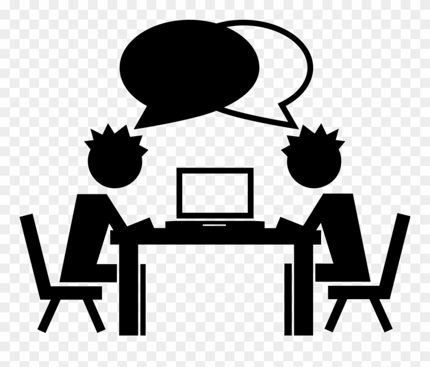 Students Talking On A Table With A Computer Comments - Tutoring Clipart - Png Download