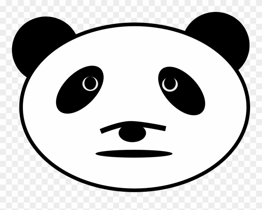 Sad Panda Face Drawing Clipart