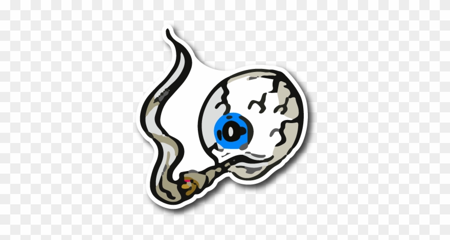Eye Smoking Bud Sticker - Illustration Clipart