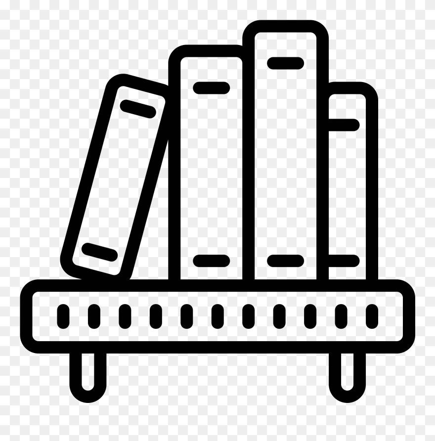 Book Shelf Icon - Png Books Shelf Black Clipart