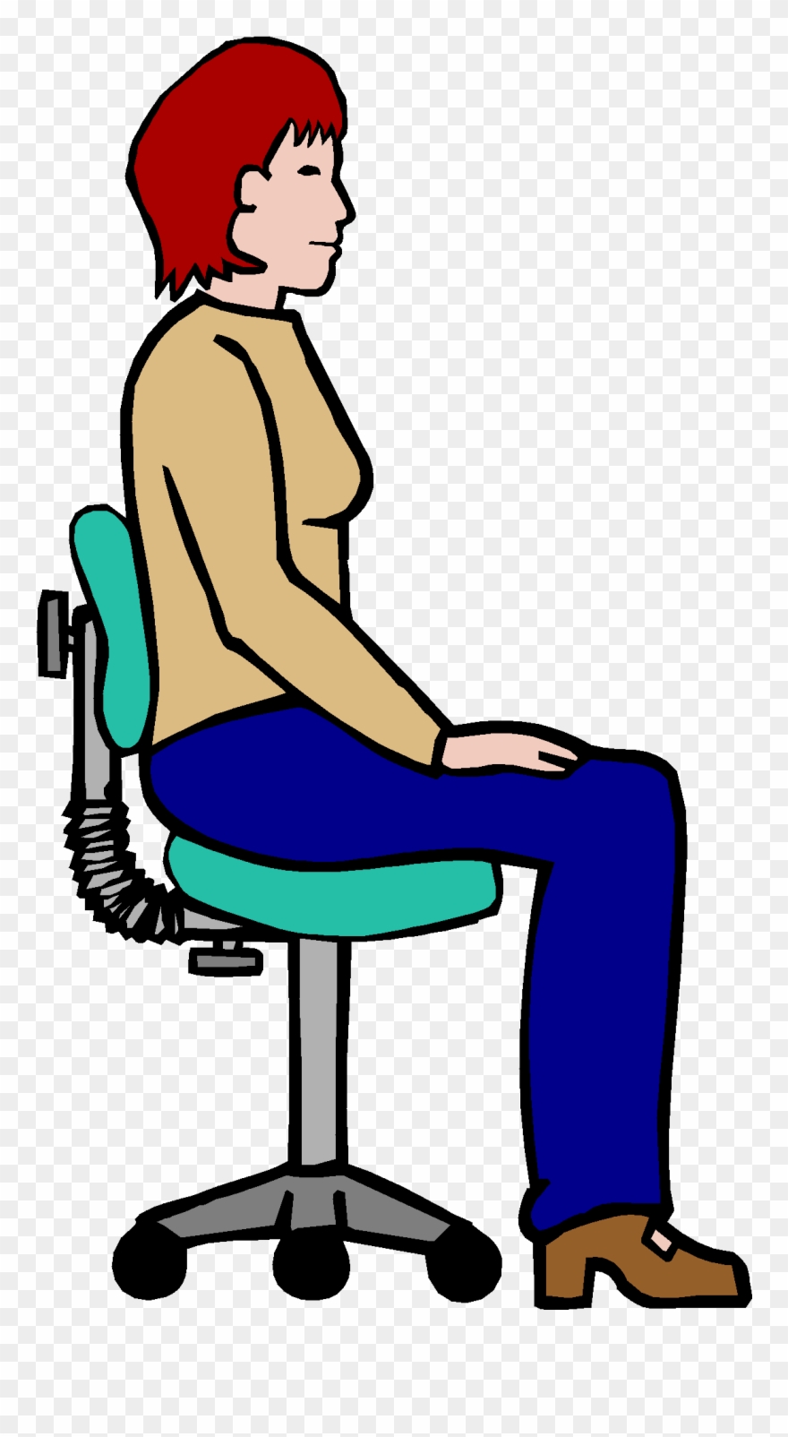 Sit Up Straight Clip Art - Sit Straight Cartoon - Png Download