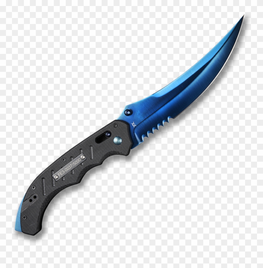 Csgo Knife Transparent Ariknives - Flip Knife Blue Steel Clipart