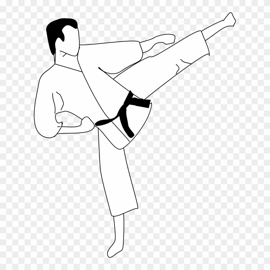 Anonymous Karate Kic - Martial Arts Clip Art - Png Download