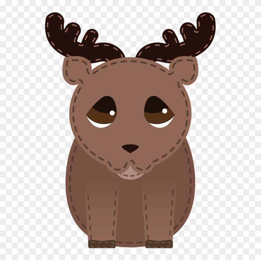 Transparent Background Deer With Stitches - Reindeer Clipart